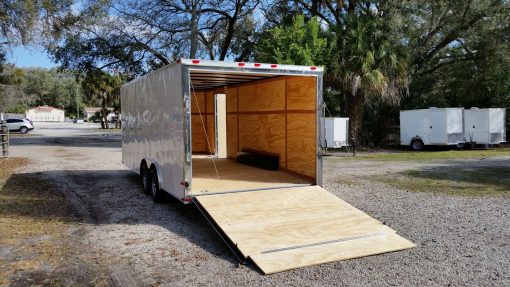 8.5x20 TA Trailer - White, Ramp, Side Door, and D-Rings