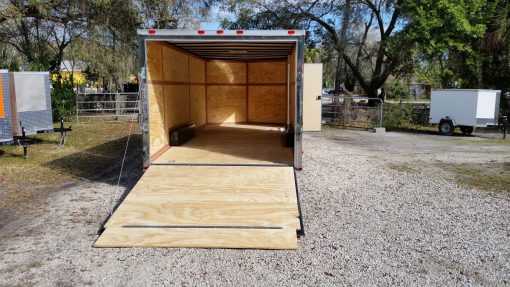 8.5x20 TA Trailer - White, Ramp, Side Door, and D-Rings