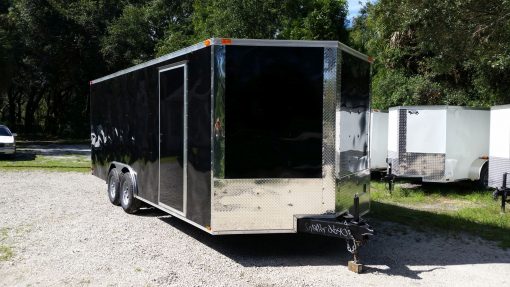 8.5x20 TA Trailer - Black, Ramp, Side Door, D-Rings, 5K Axles, and Radials