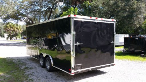 8.5x20 TA Trailer - Black, Ramp, Side Door, D-Rings, 5K Axles, and Radials