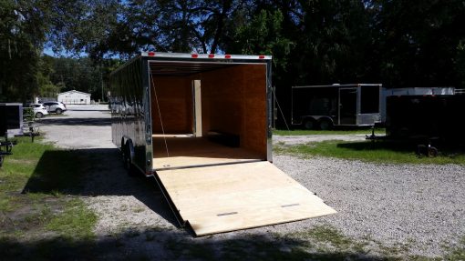 8.5x20 TA Trailer - Black, Ramp, Side Door, D-Rings, 5K Axles, and Radials