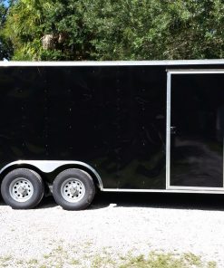 8.5x20 TA Trailer - Black, Ramp, Side Door, D-Rings, 5K Axles, and Radials