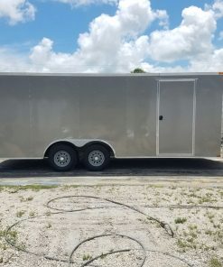 8.5x20 TA Trailer - Pewter, Ramp, Side Door, D-Rings, 5K Axles, Radials, Side Ramp