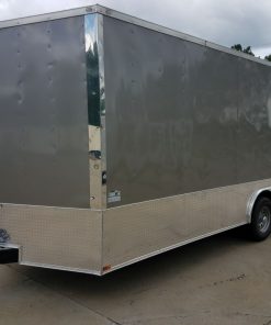 8.5x20 TA Trailer - Pewter, Heavy Duty Ramp, Side Door, D-Rings, 5K Axles, Extra Height