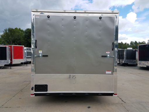 8.5x20 TA Trailer - Pewter, Heavy Duty Ramp, Side Door, D-Rings, 5K Axles, Extra Height