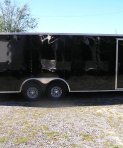 8.5x24 TA Trailer - Black, Ramp, Side Door, D-Rings, and 5K Axles