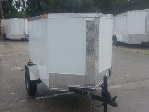 4x6 SA Trailer - White, Single Door