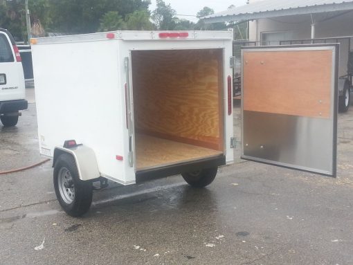 4x6 SA Trailer - White, Single Door