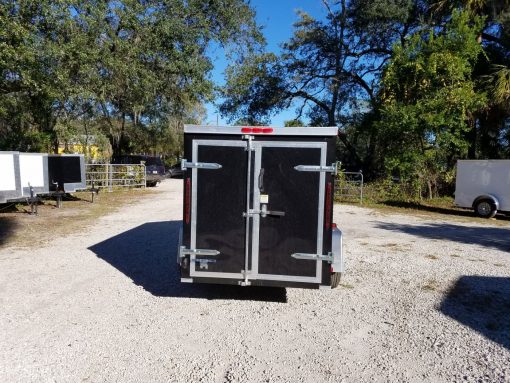 5x10 SA Trailer - Black, Double Doors, Side Door