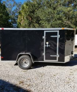 5x10 SA Trailer - Black, Double Doors, Side Door