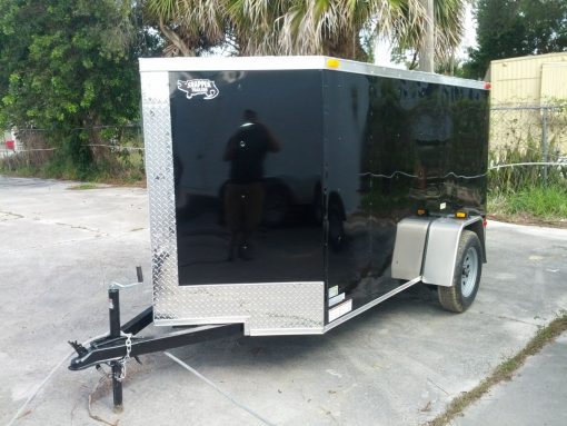 5x10 SA Trailer - Black, Ramp, Side Door