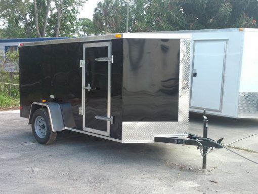 5x10 SA Trailer - Black, Ramp, Side Door