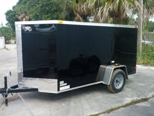 5x10 SA Trailer - Black, Ramp, Side Door