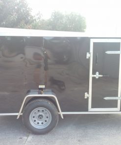 5x10 SA Trailer - Black, Ramp, Side Door