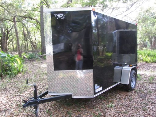 5x10 SA Trailer - Black, Ramp, Side Door, Extra Height