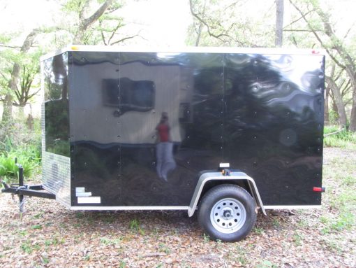 5x10 SA Trailer - Black, Ramp, Side Door, Extra Height