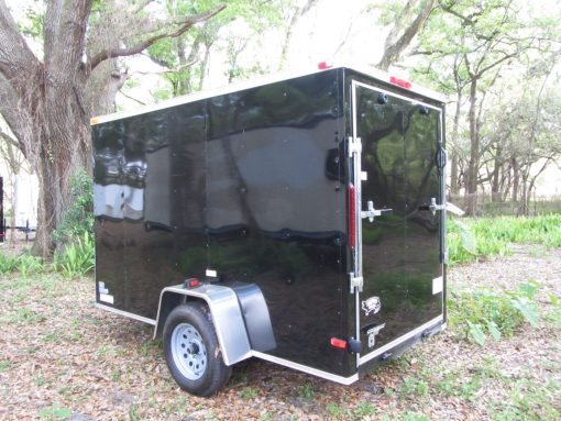 5x10 SA Trailer - Black, Ramp, Side Door, Extra Height