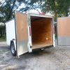5x10 SA Trailer - White, Double Doors, Side Door, Side Vents