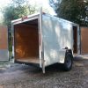 5x10 SA Trailer - White, Double Doors, Side Door, Side Vents