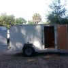 5x10 SA Trailer - White, Double Doors, Side Door, Side Vents