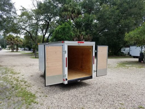 5x10 SA Trailer - White, Double Doors, No Side Door