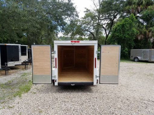 5x10 SA Trailer - White, Double Doors, No Side Door