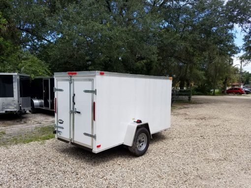 5x10 SA Trailer - White, Double Doors, No Side Door