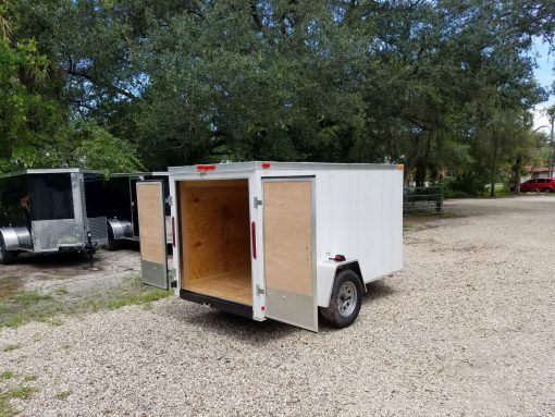 5x10 SA Trailer - White, Double Doors, No Side Door