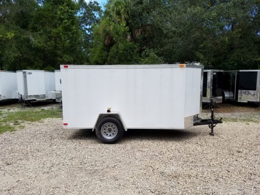 5x10 SA Trailer - White, Double Doors, No Side Door