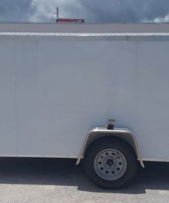 5x10 SA Trailer - White, Ramp, Side Door, and D-Rings