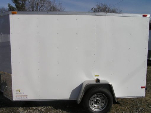 5x10 SA Trailer - White, Ramp, Side Door, Extra Height