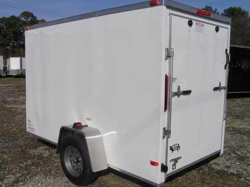 5x10 SA Trailer - White, Ramp, Side Door, Extra Height