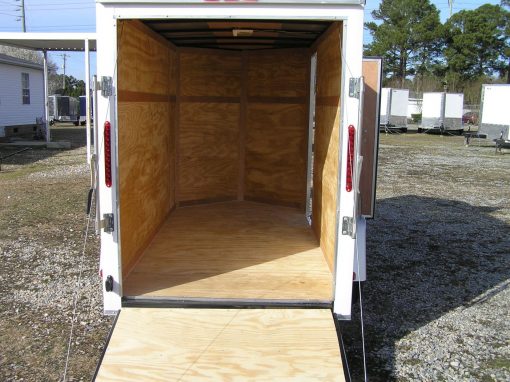 5x10 SA Trailer - White, Ramp, Side Door, Extra Height