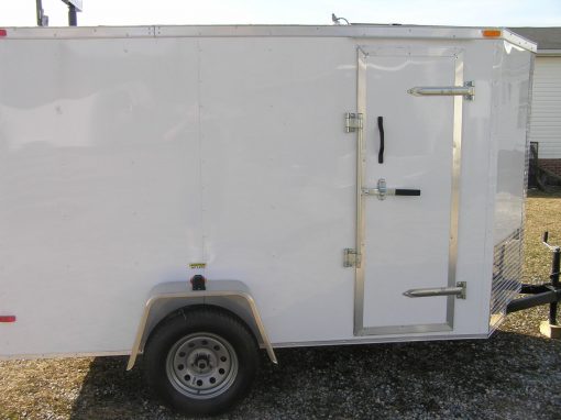 5x10 SA Trailer - White, Ramp, Side Door, Extra Height