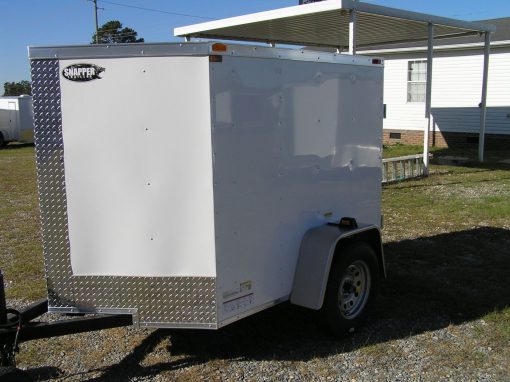 5x6 SA Trailer - White, Double Doors