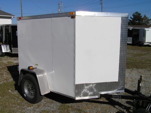 5x6 SA Trailer - White, Double Doors