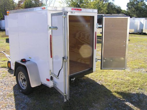 5x6 SA Trailer - White, Double Doors