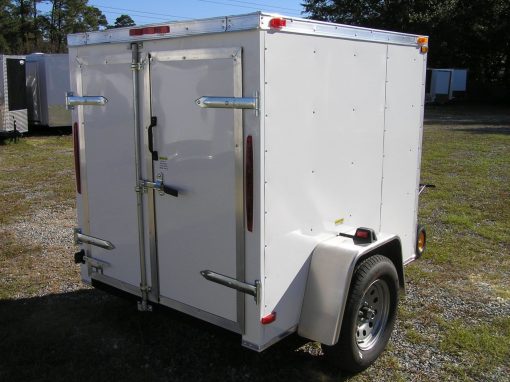 5x6 SA Trailer - White, Double Doors