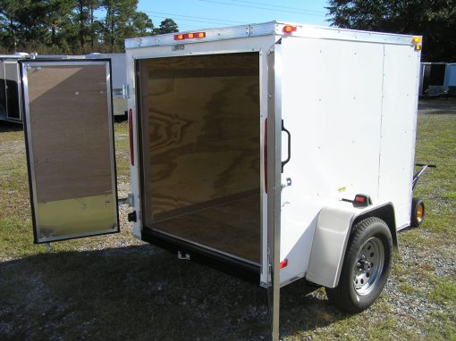 5x6 SA Trailer - White, Double Doors