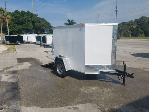 5x6 SA Trailer - White, Ramp