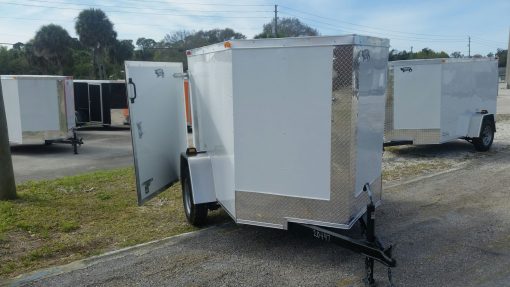 5x6 SA Trailer - White, Single Door