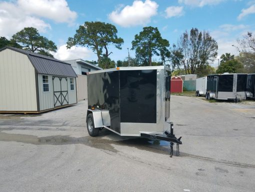 5x8 SA Trailer - Black, Double Doors