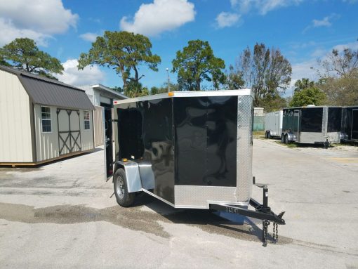 5x8 SA Trailer - Black, Double Doors