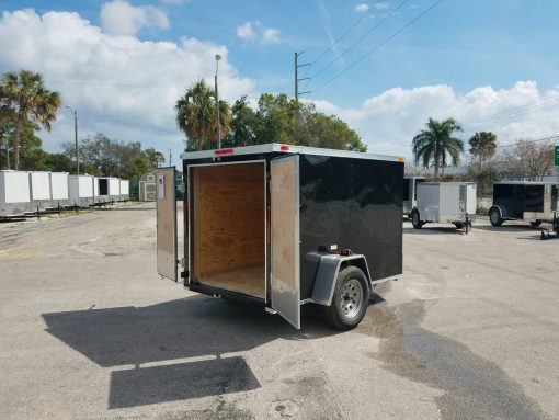 5x8 SA Trailer - Black, Double Doors