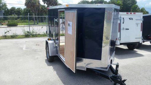 5x8 SA Trailer - Blue, Ramp, Side Door