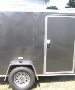 5x8 SA Trailer - Charcoal Gray, Double Doors, Side Door, Extra Height, Generator Box