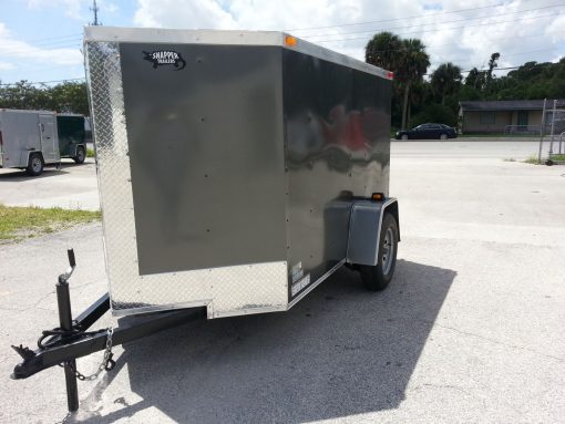 5x8 SA Trailer - Charcoal Gray, Ramp, Side Door