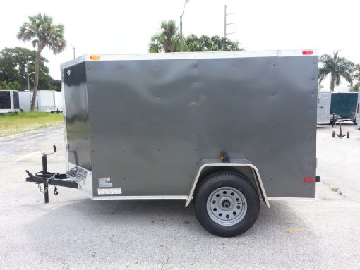 5x8 SA Trailer - Charcoal Gray, Ramp, Side Door