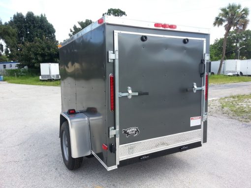 5x8 SA Trailer - Charcoal Gray, Ramp, Side Door