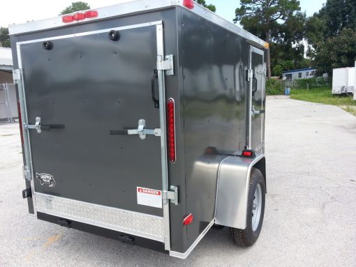 5x8 SA Trailer - Charcoal Gray, Ramp, Side Door